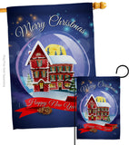 Winter Home Snowglobe - Christmas Winter Vertical Impressions Decorative Flags HG114220 Made In USA