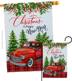 Christmas Happy New Year - Christmas Winter Vertical Impressions Decorative Flags HG114230 Made In USA