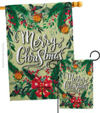 Merry Chistmas - Christmas Winter Vertical Impressions Decorative Flags HG137285 Made In USA