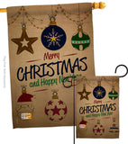 Joyful Christmas And New Year - Christmas Winter Vertical Impressions Decorative Flags HG191079 Made In USA