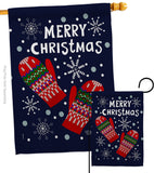 Christmas Mitten - Christmas Winter Vertical Impressions Decorative Flags HG192226 Made In USA