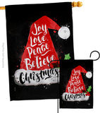 Joy Love Peace - Christmas Winter Vertical Impressions Decorative Flags HG192262 Made In USA