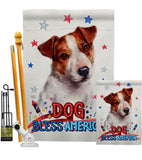 Patriotic Jack Russell Terrier - Pets Nature Vertical Impressions Decorative Flags HG120101 Made In USA