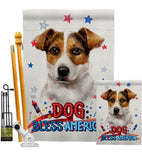 Patriotic Russell Terrier - Pets Nature Vertical Impressions Decorative Flags HG120103 Made In USA