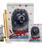 Patriotic Black Chow Chow - Pets Nature Vertical Impressions Decorative Flags HG120120 Made In USA