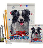 Patriotic Border Collie - Pets Nature Vertical Impressions Decorative Flags HG120122 Made In USA