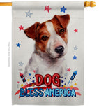 Patriotic Jack Russell Terrier - Pets Nature Vertical Impressions Decorative Flags HG120101 Made In USA