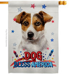 Patriotic Russell Terrier - Pets Nature Vertical Impressions Decorative Flags HG120103 Made In USA