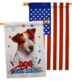 Patriotic Jack Russell Terrier - Pets Nature Vertical Impressions Decorative Flags HG120101 Made In USA