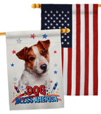 Patriotic Jack Russell Terrier - Pets Nature Vertical Impressions Decorative Flags HG120101 Made In USA