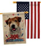 Patriotic Parson Russell Terrier - Pets Nature Vertical Impressions Decorative Flags HG120102 Made In USA
