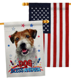 Patriotic Parson Russell Terrier - Pets Nature Vertical Impressions Decorative Flags HG120102 Made In USA