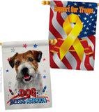 Patriotic Parson Russell Terrier - Pets Nature Vertical Impressions Decorative Flags HG120102 Made In USA