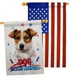 Patriotic Russell Terrier - Pets Nature Vertical Impressions Decorative Flags HG120103 Made In USA