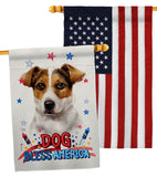 Patriotic Russell Terrier - Pets Nature Vertical Impressions Decorative Flags HG120103 Made In USA