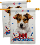 Patriotic Russell Terrier - Pets Nature Vertical Impressions Decorative Flags HG120103 Made In USA