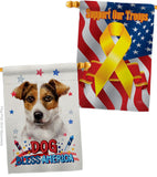 Patriotic Russell Terrier - Pets Nature Vertical Impressions Decorative Flags HG120103 Made In USA