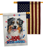 Patriotic Australian Shepherd - Pets Nature Vertical Impressions Decorative Flags HG120112 Made In USA