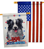 Patriotic Border Collie - Pets Nature Vertical Impressions Decorative Flags HG120122 Made In USA