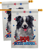 Patriotic Border Collie - Pets Nature Vertical Impressions Decorative Flags HG120122 Made In USA