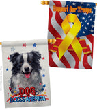 Patriotic Border Collie - Pets Nature Vertical Impressions Decorative Flags HG120122 Made In USA