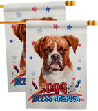 Patriotic Boxer - Pets Nature Vertical Impressions Decorative Flags HG120124 Made In USA