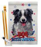 Patriotic Border Collie - Pets Nature Vertical Impressions Decorative Flags HG120122 Made In USA