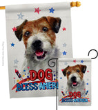 Patriotic Parson Russell Terrier - Pets Nature Vertical Impressions Decorative Flags HG120102 Made In USA