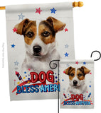 Patriotic Russell Terrier - Pets Nature Vertical Impressions Decorative Flags HG120103 Made In USA