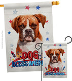 Patriotic Boxer - Pets Nature Vertical Impressions Decorative Flags HG120124 Made In USA