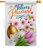 Felices Pascuas - Easter Spring Vertical Impressions Decorative Flags HG103081 Made In USA