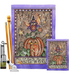 Happy Owl Lo Ween - Halloween Fall Vertical Impressions Decorative Flags HG112064 Made In USA