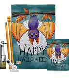 Happy Halloween Bat - Halloween Fall Vertical Impressions Decorative Flags HG112076 Made In USA