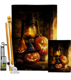 Lantern Pumpkins - Halloween Fall Vertical Impressions Decorative Flags HG112105 Made In USA