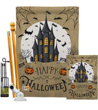 Halloween Castle - Halloween Fall Vertical Impressions Decorative Flags HG137126 Made In USA