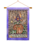 Happy Owl Lo Ween - Halloween Fall Vertical Impressions Decorative Flags HG112064 Made In USA