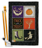 Trick or Treat Collage - Halloween Fall Vertical Impressions Decorative Flags HG112074 Made In USA