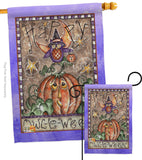 Happy Owl Lo Ween - Halloween Fall Vertical Impressions Decorative Flags HG112064 Made In USA