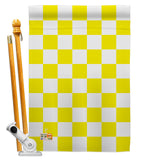 Yellow Checker - Merchant Special Occasion Vertical Impressions Decorative Flags HG140826 Made In USA