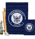 Proud Brother Sailor - Military Americana Vertical Impressions Decorative Flags HG108502 Made In USA