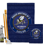 Seabees Proud Brother Sailor - Military Americana Vertical Impressions Decorative Flags HG108503 Made In USA