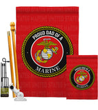 Proud Dad Marines - Military Americana Vertical Impressions Decorative Flags HG108518 Made In USA