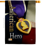 Purple Heart Hero - Military Americana Vertical Impressions Decorative Flags HG108407 Made In USA