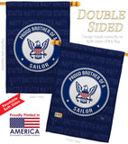 Proud Brother Sailor - Military Americana Vertical Impressions Decorative Flags HG108502 Made In USA
