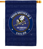 Seabees Proud Brother Sailor - Military Americana Vertical Impressions Decorative Flags HG108503 Made In USA