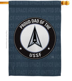 Proud Dad USSF - Military Americana Vertical Impressions Decorative Flags HG108522 Made In USA