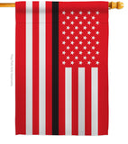 US Thin Black Line - Military Americana Vertical Impressions Decorative Flags HG140925 Made In USA