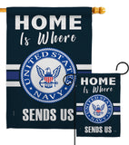 Home is Where Navy - Military Americana Vertical Impressions Decorative Flags HG108457 Made In USA