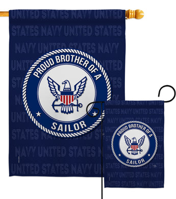 Proud Brother Sailor - Military Americana Vertical Impressions Decorative Flags HG108502 Made In USA