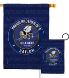 Seabees Proud Brother Sailor - Military Americana Vertical Impressions Decorative Flags HG108503 Made In USA